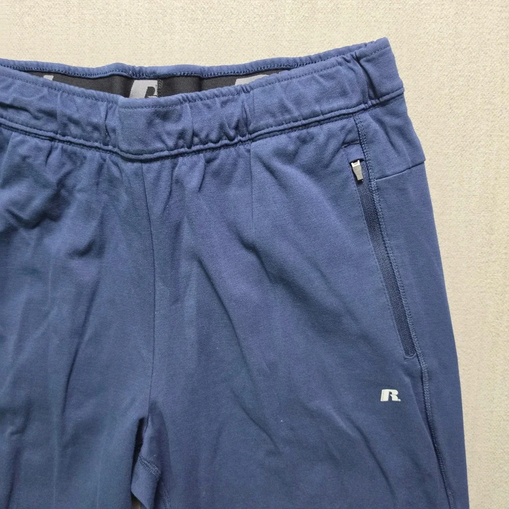 Russell Athletic Joggers Mens Large Navy Blue Zipper Pockets Performance Pants